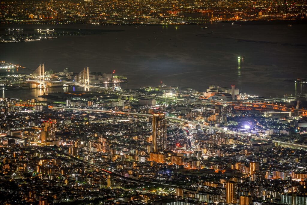 摩耶山からみた神戸の夜景