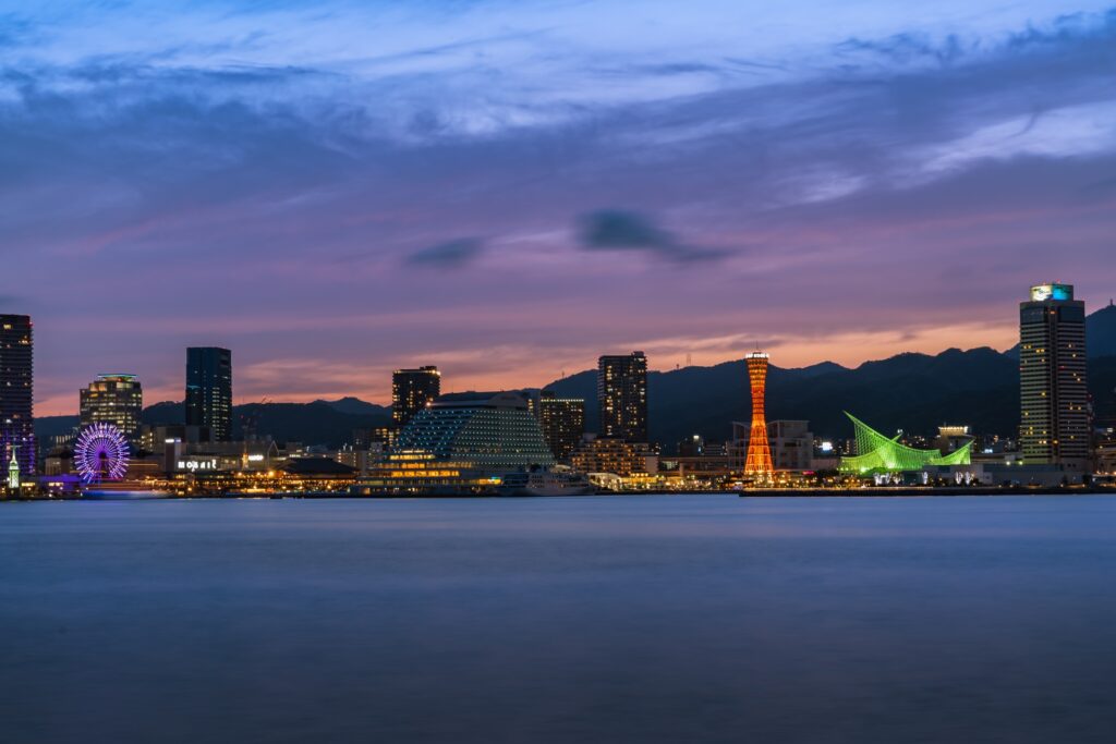 ハーバーランドとメリケンパークの夜景